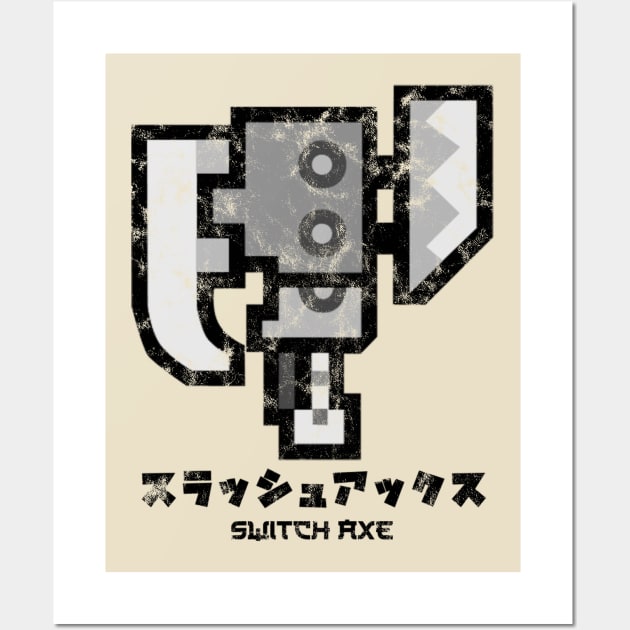 Monster Hunter World Switch Axe Kanji Wall Art by StebopDesigns